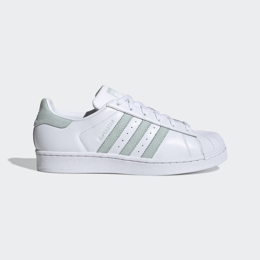 adidas white shoes with green stripes
