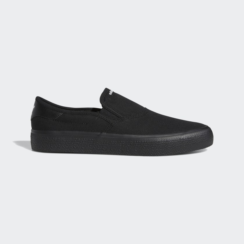 adidas slip on black shoes