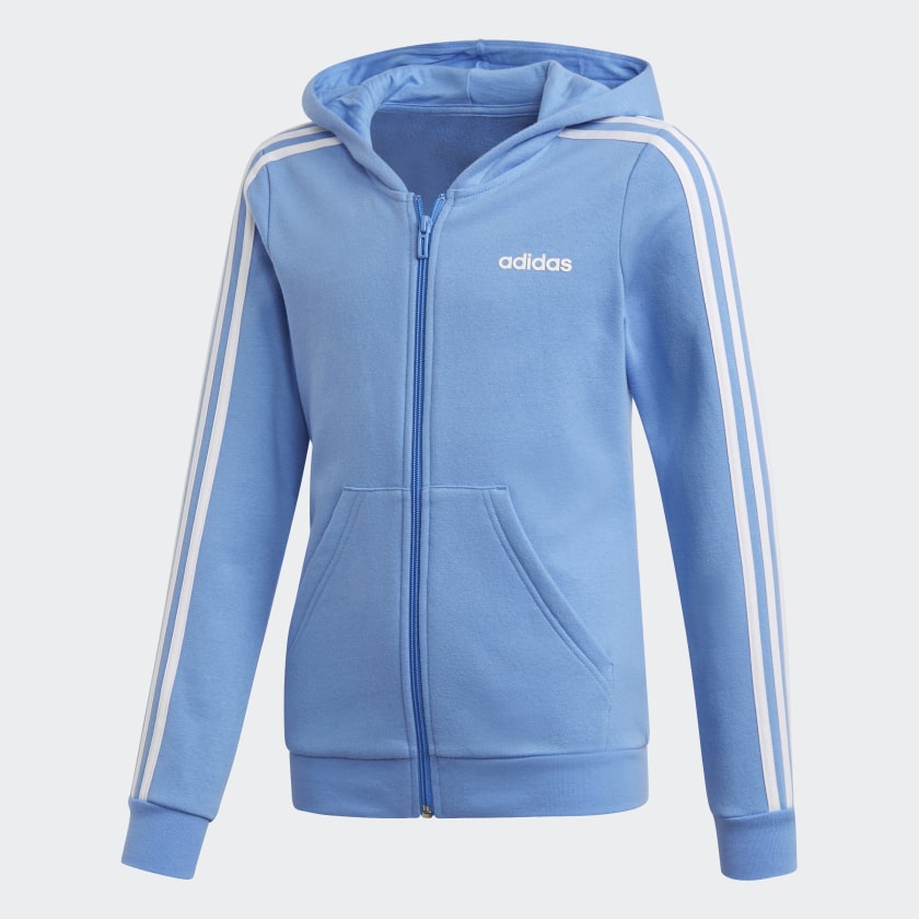 adidas 3 stripes hoodie blue
