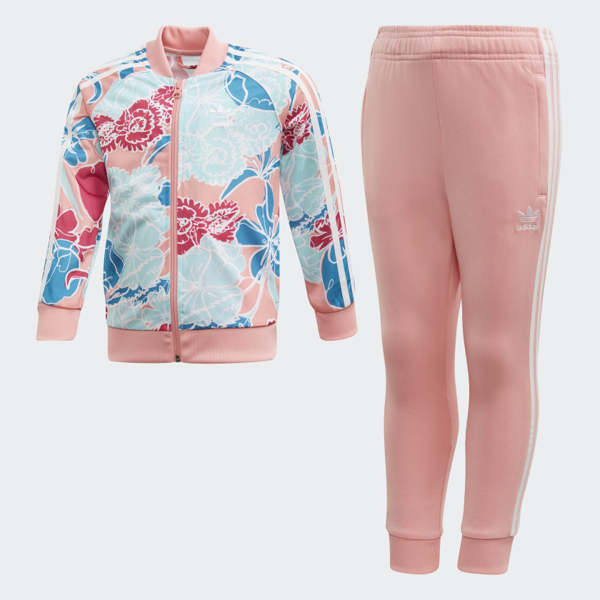 childrens pink adidas tracksuit