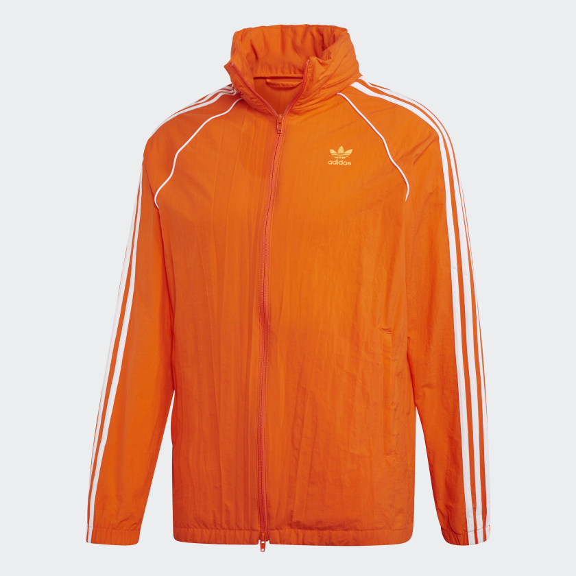 orange adidas coat