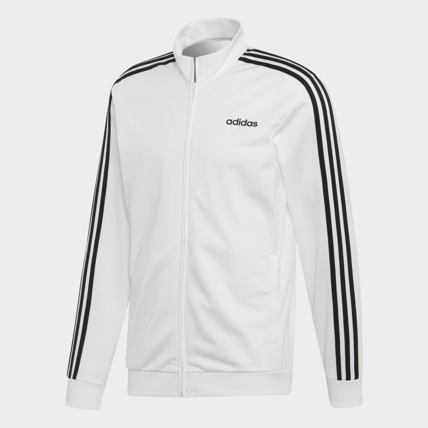 adidas white jacket black stripes