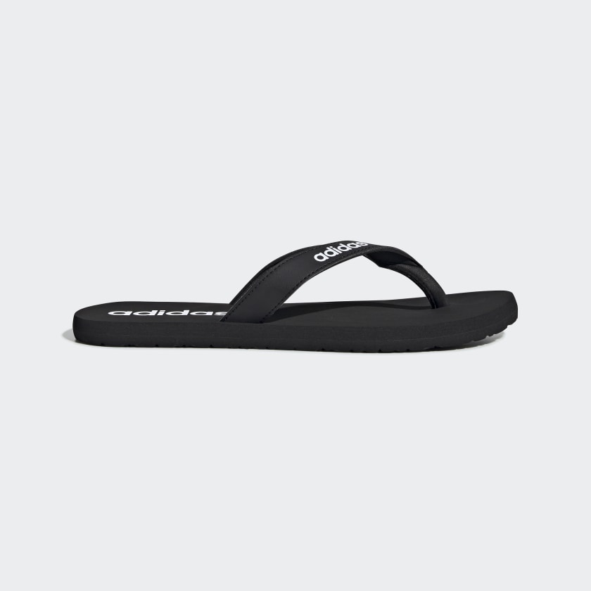 adidas black and white flip flops
