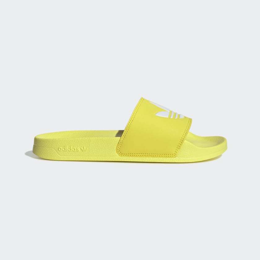 yellow adilette slides