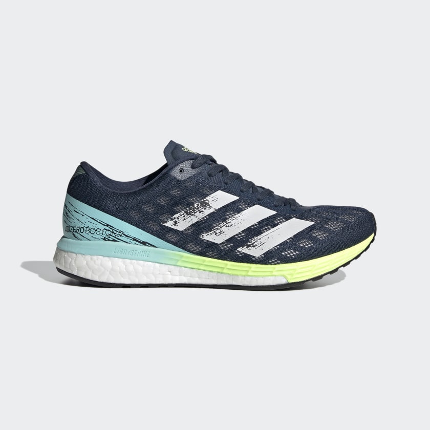 adidas blue and white running shoes