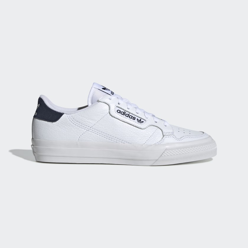 adidas originals continental vulc trainers in white with suede trim