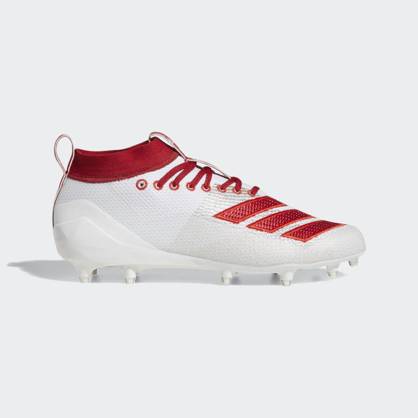 red white and blue adidas football cleats