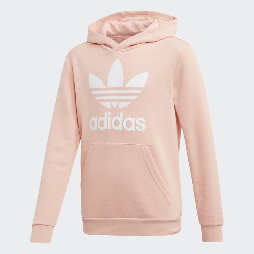adidas trefoil hoodie dust pink
