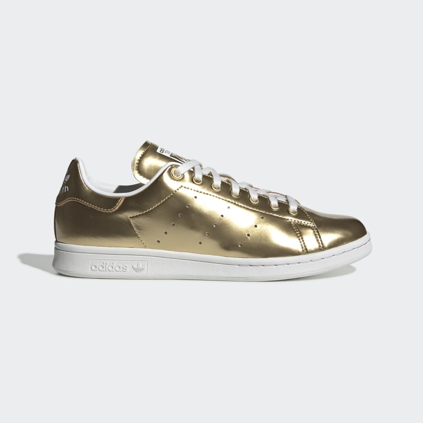 adidas originals tfl stan smith in white and gold