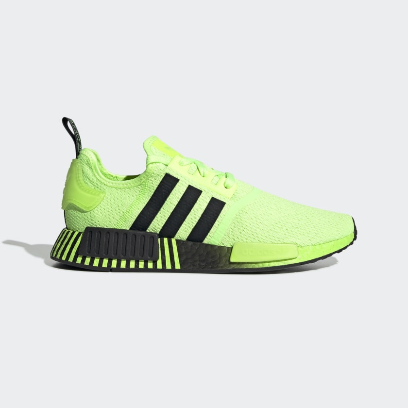 Men's NMD R1 Neon Green and Black Shoes 