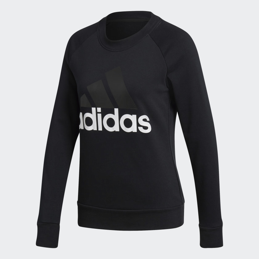 adidas Essentials Linear Crewneck Sweatshirt - Black | adidas UK