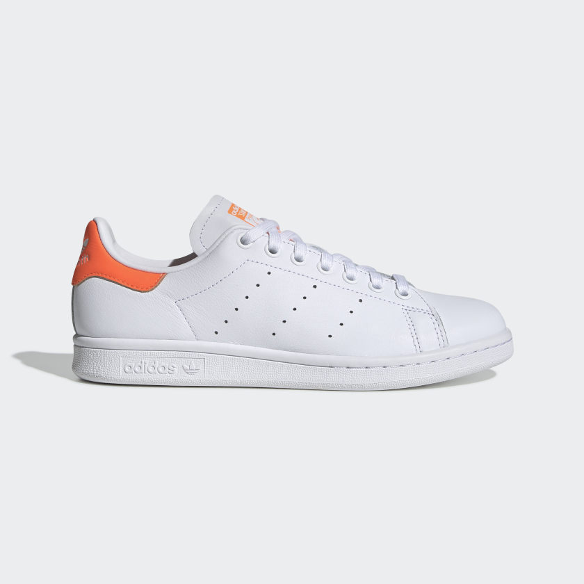 Women's Stan Smith Cloud White and Solar Orange Shoes | adidas US