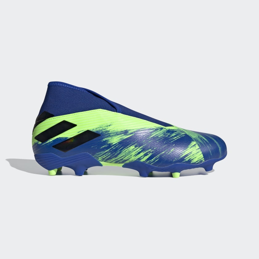 Botas de fútbol Nemeziz 19.3 para césped natural seco azules y verdes