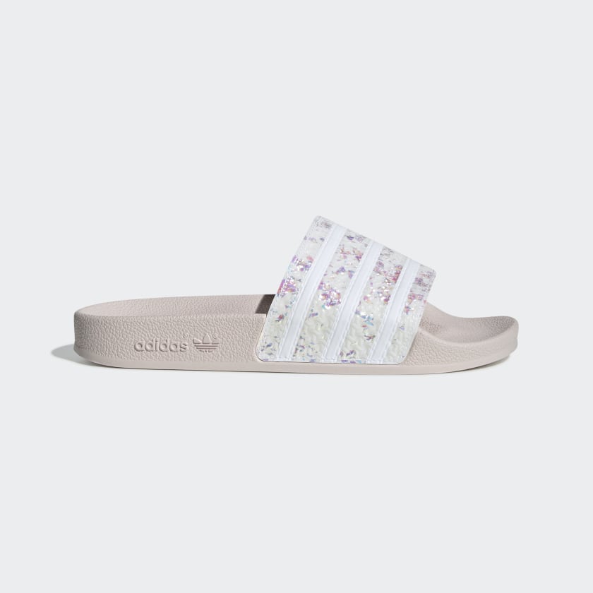 adidas adilette pink glitter