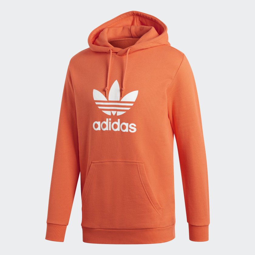 adidas trefoil hoodie orange