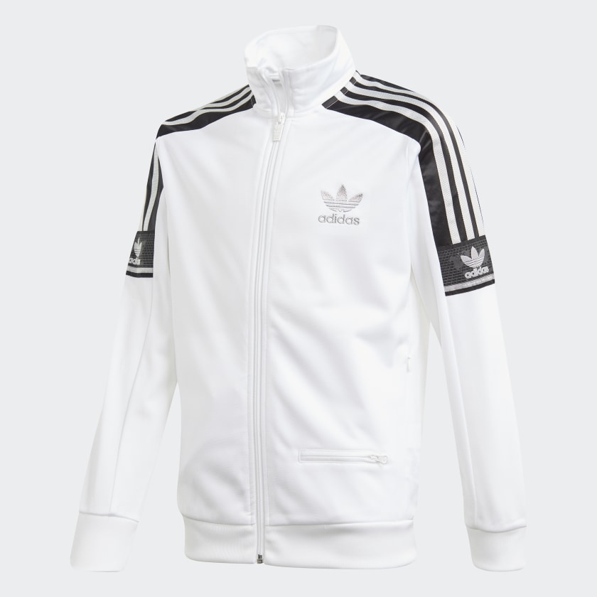 white adidas zip up jacket
