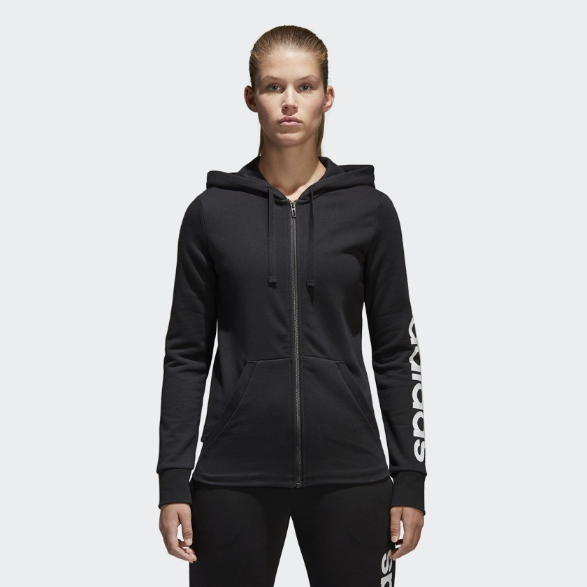 adidas women's essentials linear full zip hoodie