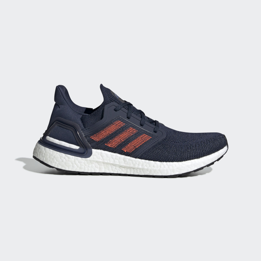 Men's Ultraboost 20 Navy and Solar Red Shoes | adidas US