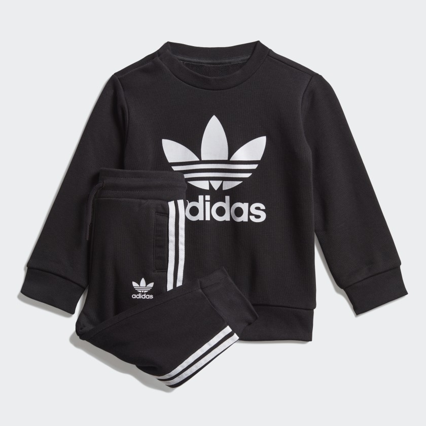 adidas Crew Sweatshirt Set - Black 