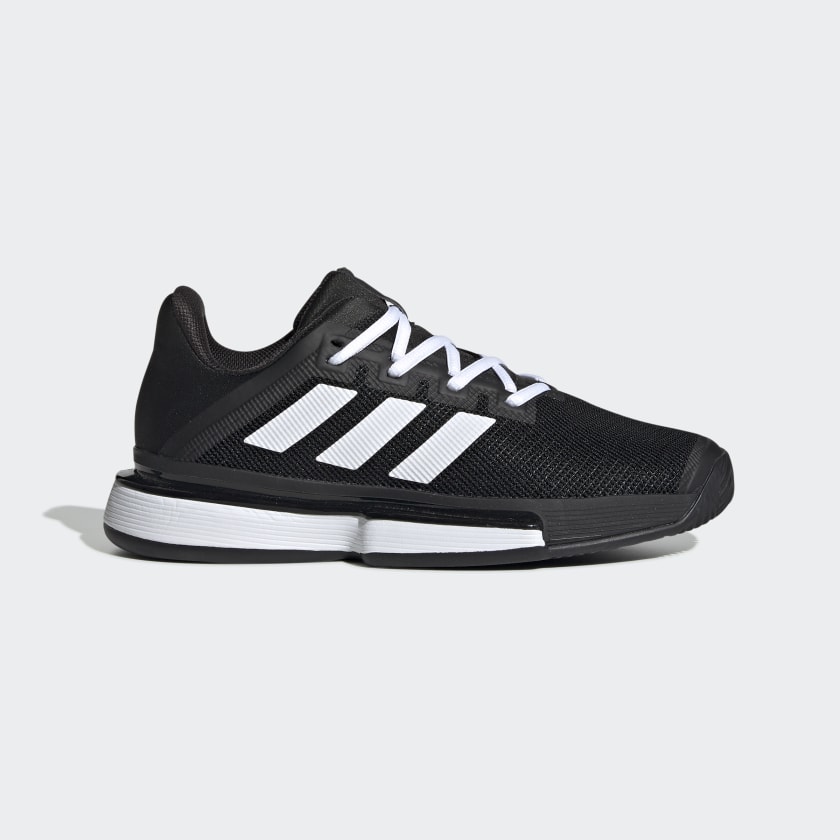 black and white adidas tennis shoes