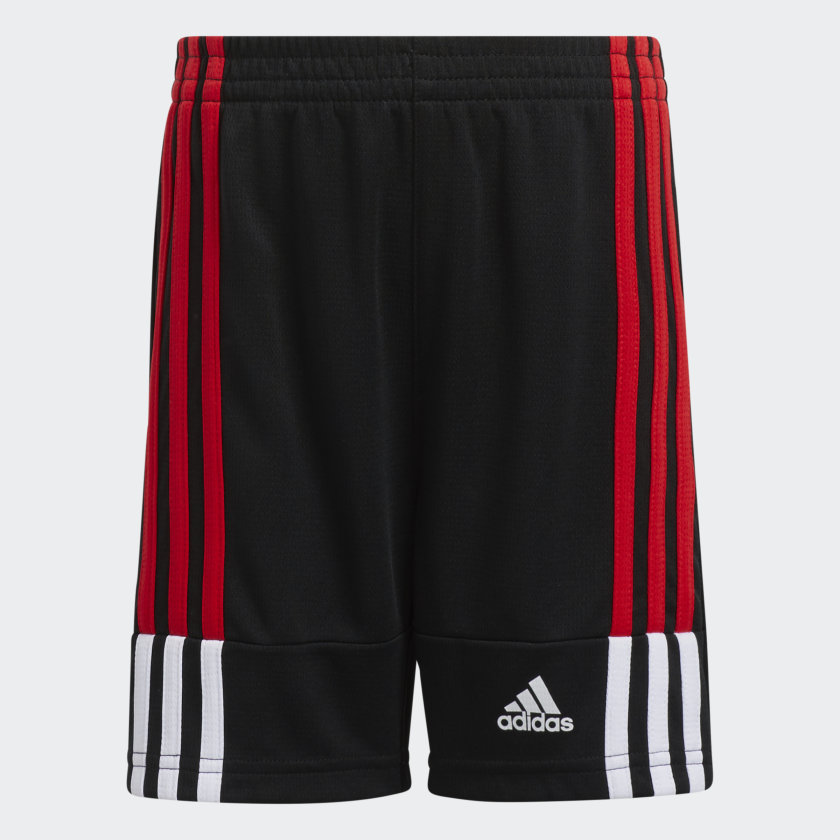 adidas 3 stripe shorts red