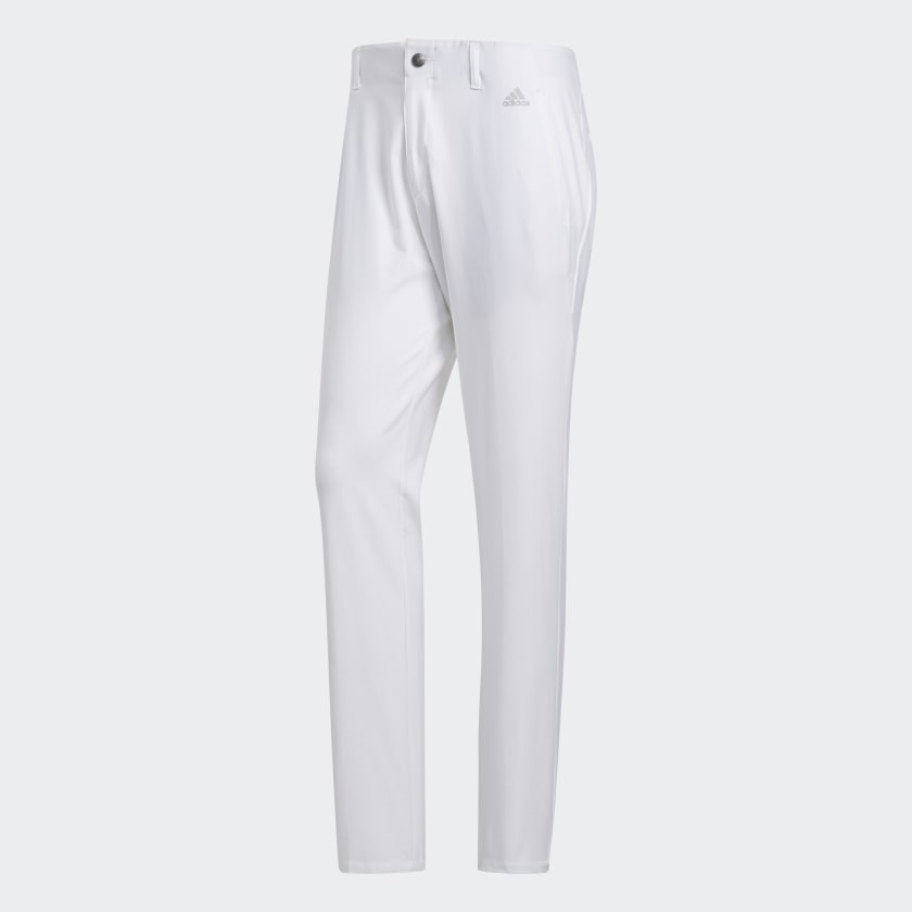 white adidas golf trousers