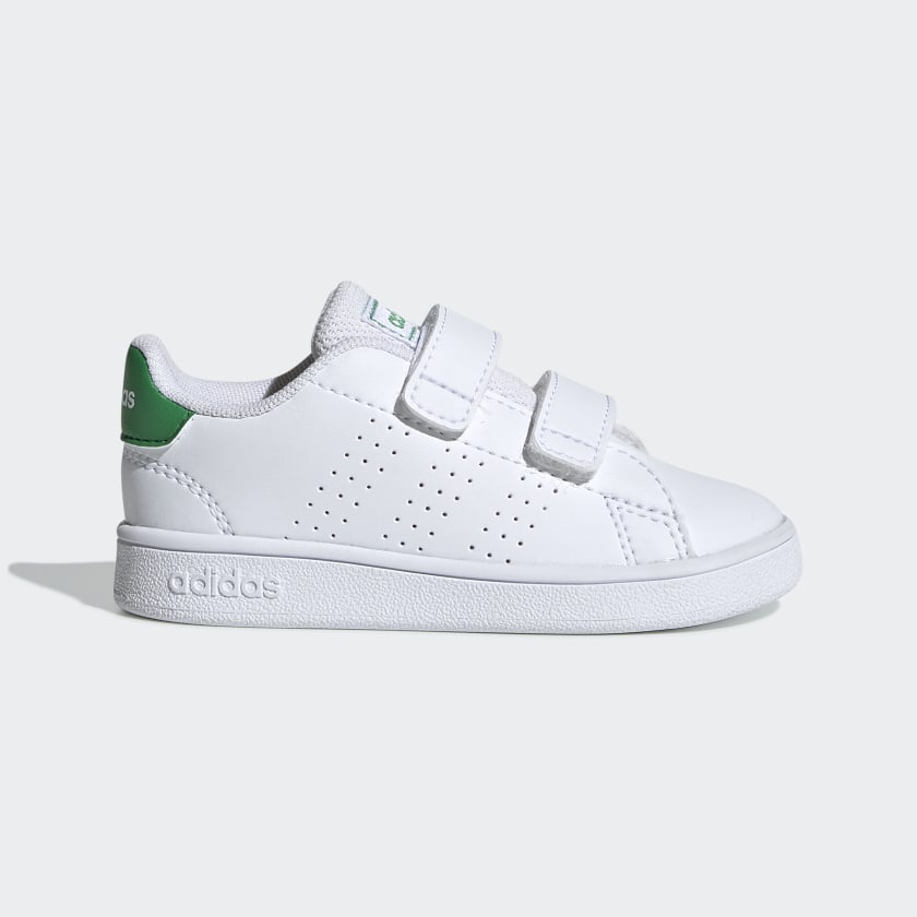 adidas Kids' Advantage Shoes in White and Green | adidas UK