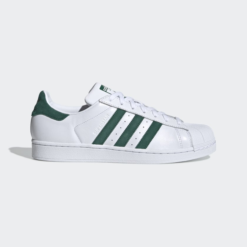 adidas white shoes green logo