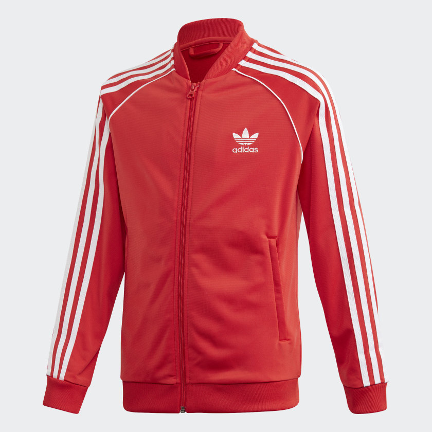 adidas track jacket red