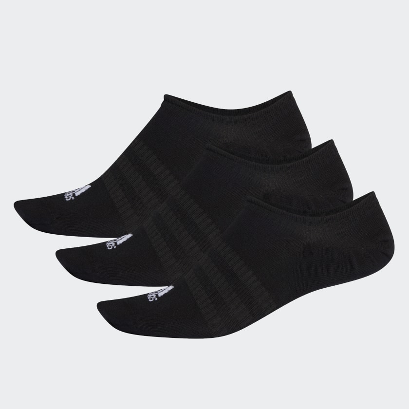 adidas No-Show Socks 3 Pairs - Black 