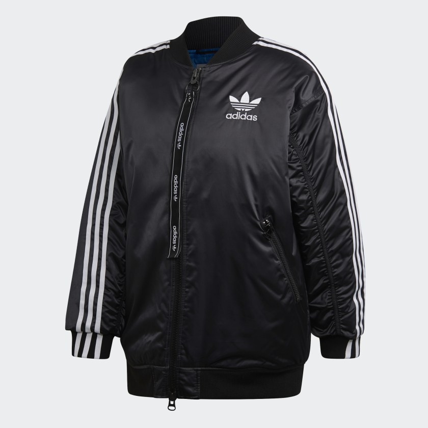 adidas long quilted bomber jacket