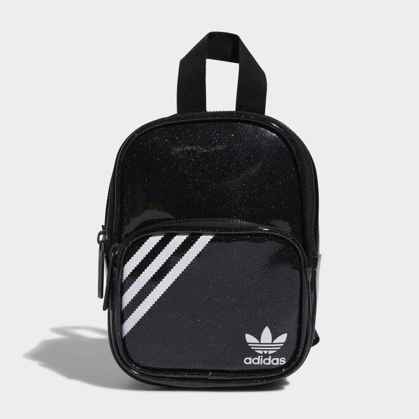 adidas originals mini backpack in black and white spots