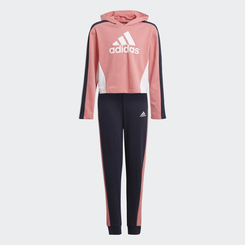 Adidas Colorblock Crop Top Tracksuit Pink Adidas Uk