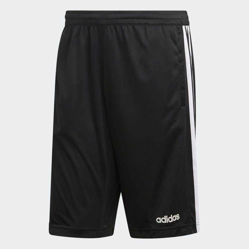 adidas training three stripe shorts in black