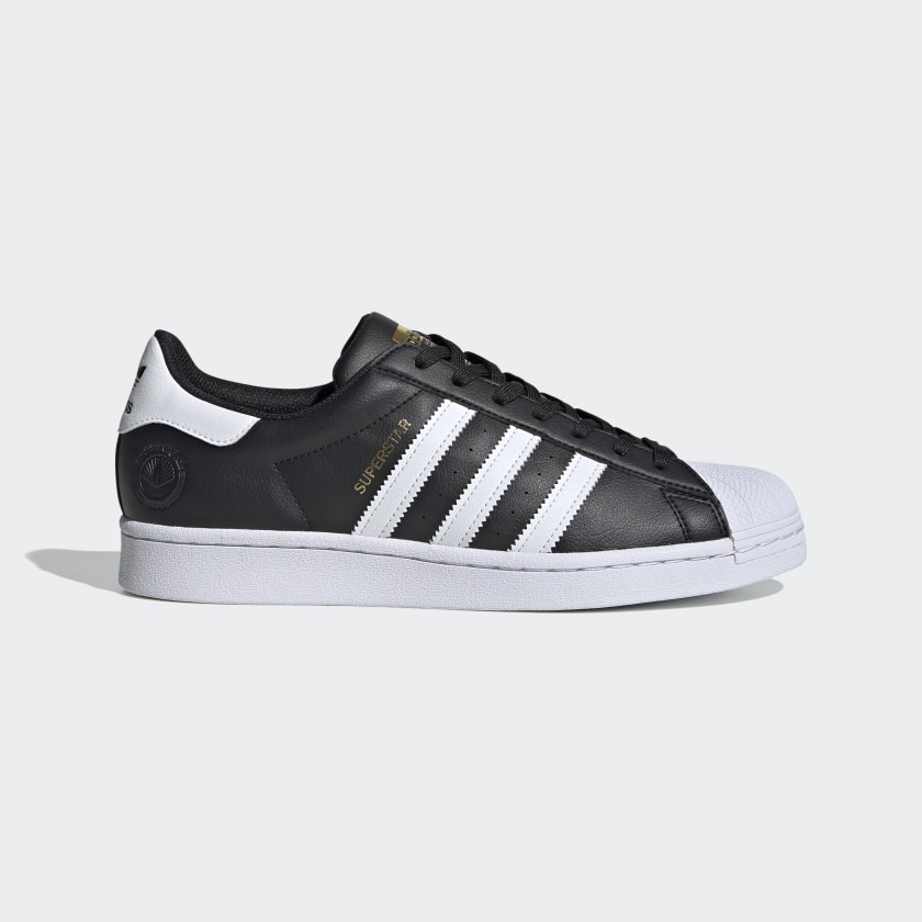black and white adidas superstar shoes