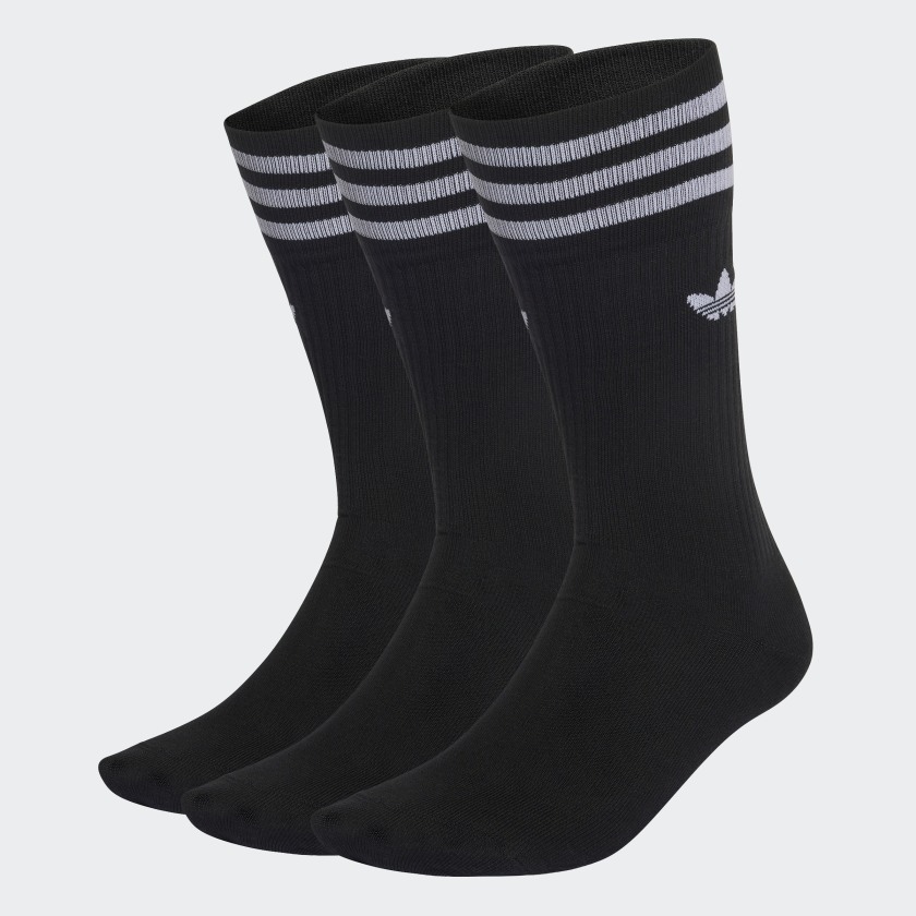 adidas Crew Socks 3 Pairs - Black 