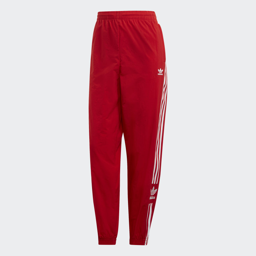 adidas 3 stripe red track pants