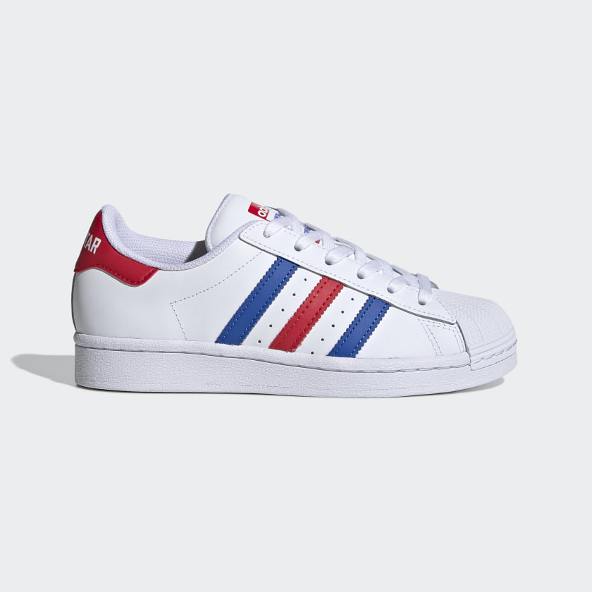 adidas blue white red shoes