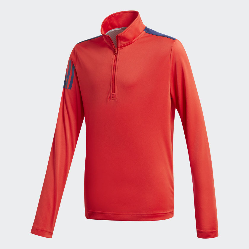 adidas 3-Stripes Half-Zip Sweatshirt - Red | adidas UK