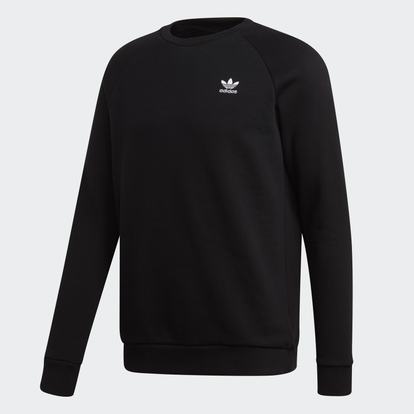 adidas Trefoil Essentials Crewneck Sweatshirt - Black | adidas UK