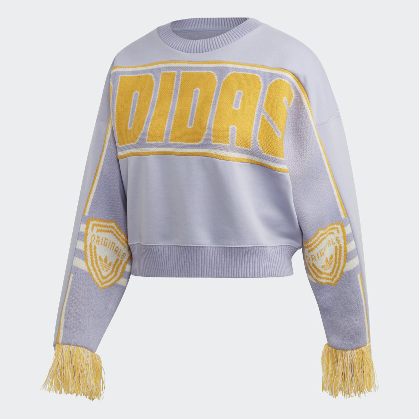 adidas originals overdyed premium sweatshirt with chest logo in purpl