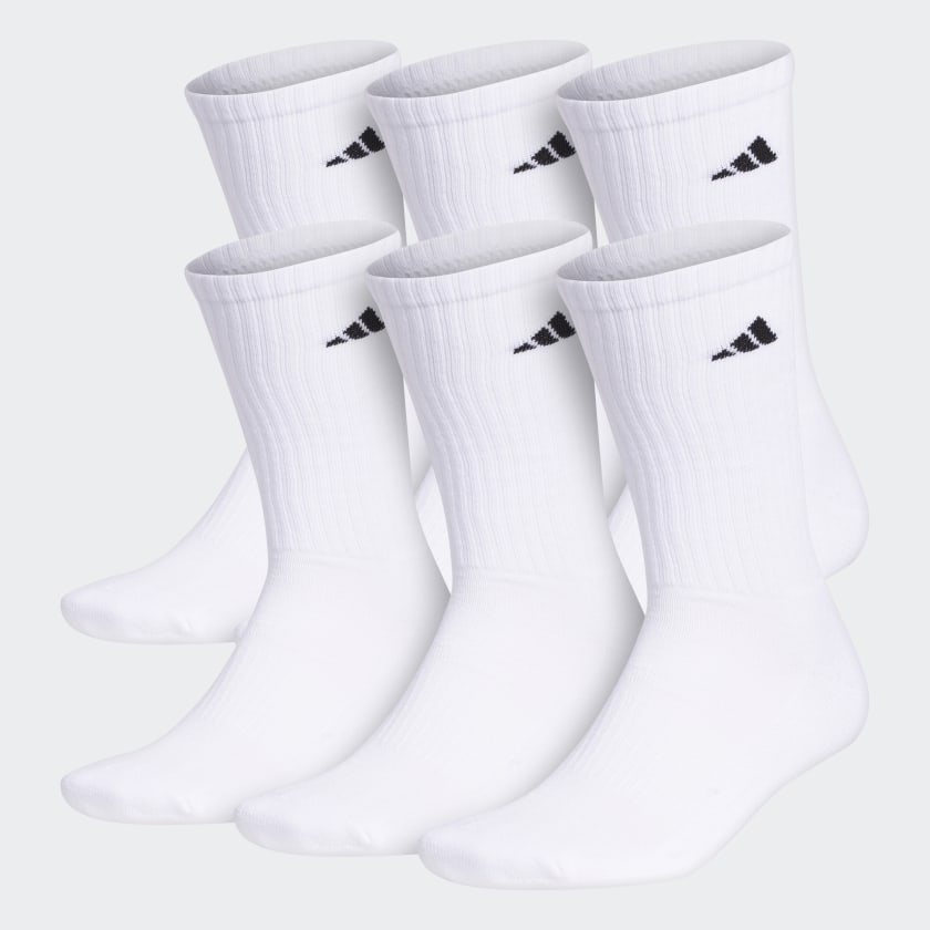 adidas Crew Socks 6 Pairs - White 