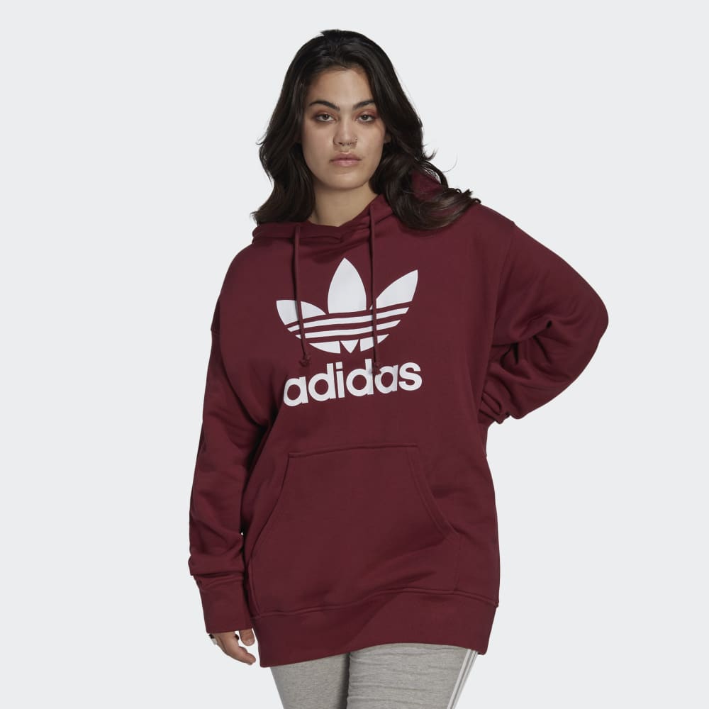 Adidas trefoil hoodie plus size on sale
