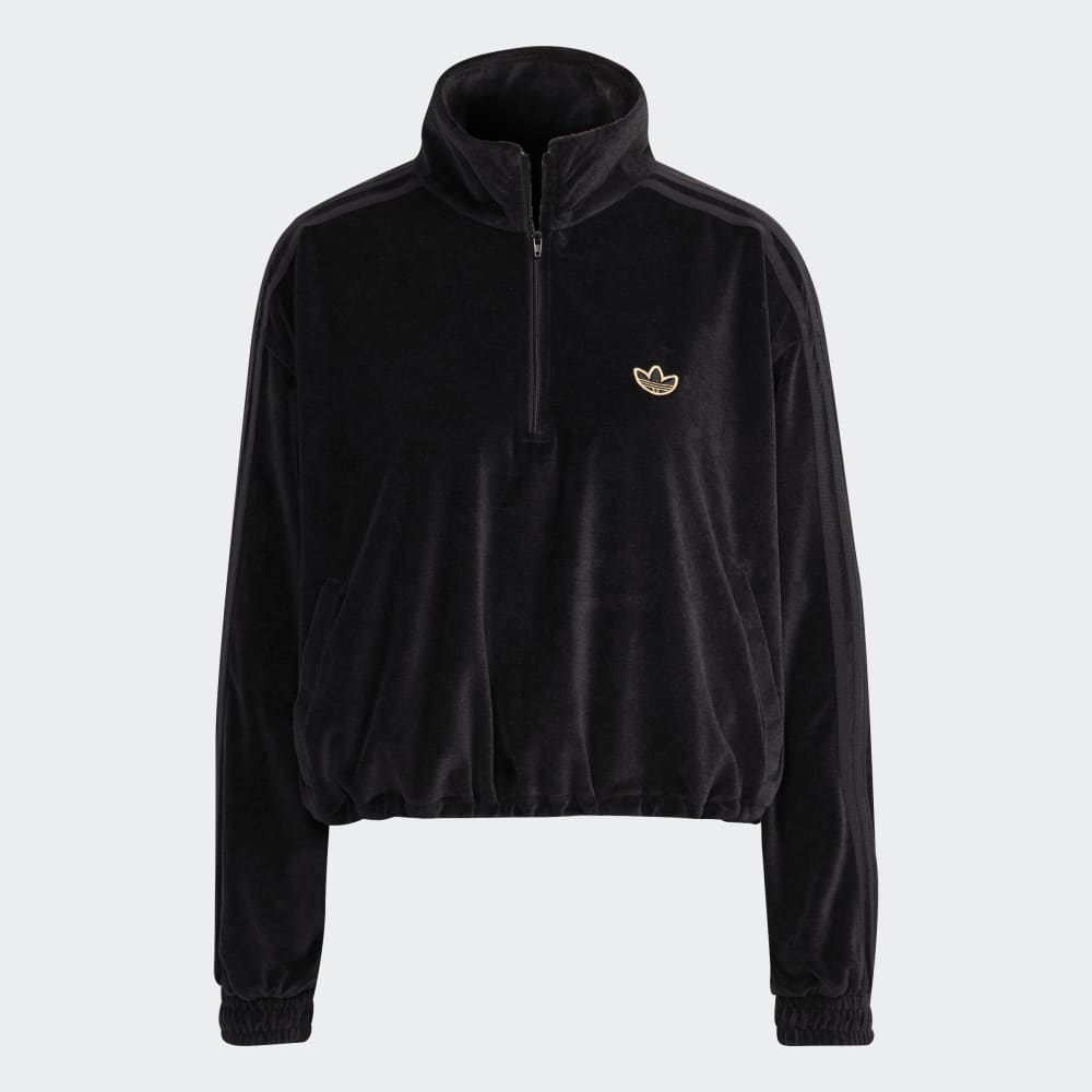 Adidas Cozy Half Zip in Velour Melange with Metallic Trefoil Badge 7170.0 Sneaks.kg