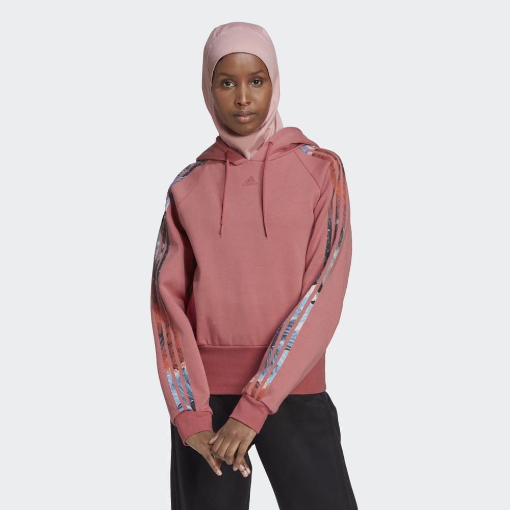 Red adidas 3 stripe hoodie online