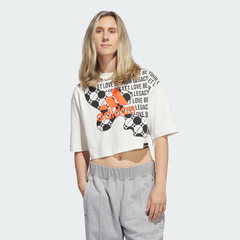 Adidas cropped graphic tee best sale