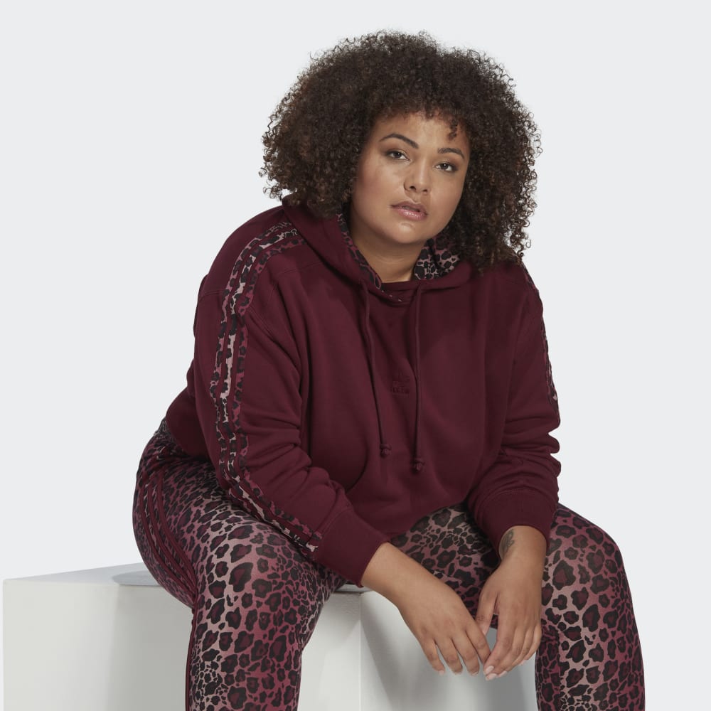 Leopard print hoodie plus size on sale