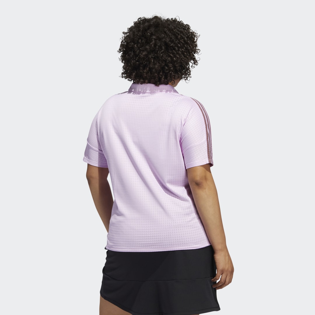 adidas 3-Stripes Polo Shirt (Plus Size) Bliss Lilac 1X Womens