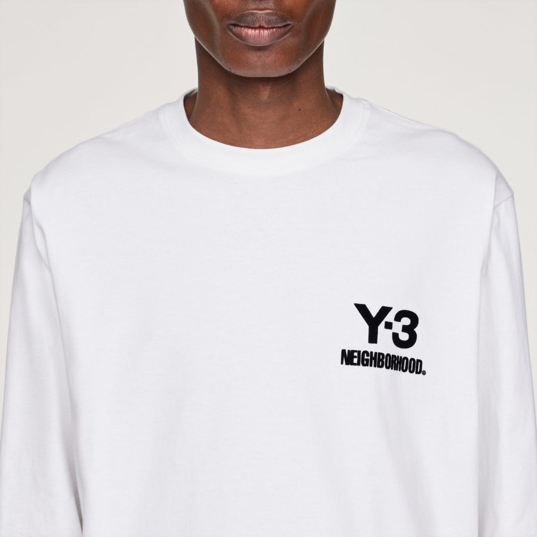 Y-3 NBHD LOGO LONG SLEEVE TEE Core White