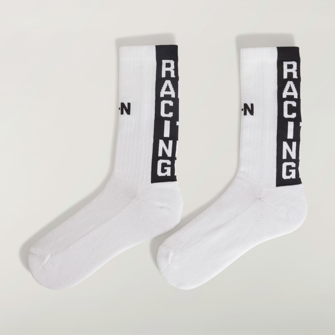 Y-3-N Ribbed Crew Socks White